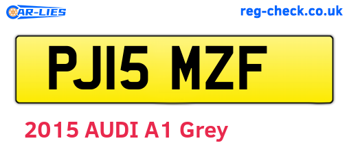 PJ15MZF are the vehicle registration plates.