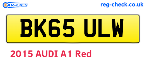 BK65ULW are the vehicle registration plates.
