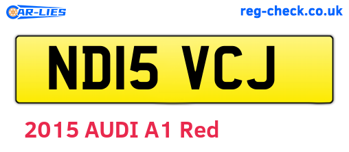 ND15VCJ are the vehicle registration plates.