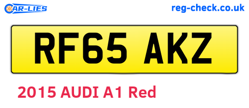 RF65AKZ are the vehicle registration plates.