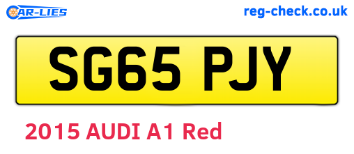 SG65PJY are the vehicle registration plates.