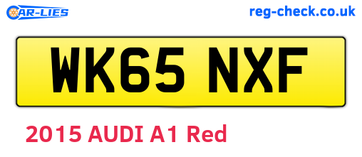WK65NXF are the vehicle registration plates.