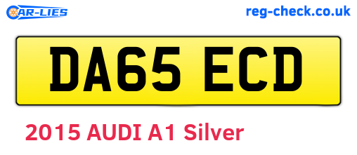 DA65ECD are the vehicle registration plates.