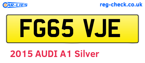 FG65VJE are the vehicle registration plates.