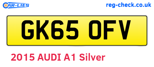 GK65OFV are the vehicle registration plates.