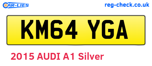 KM64YGA are the vehicle registration plates.