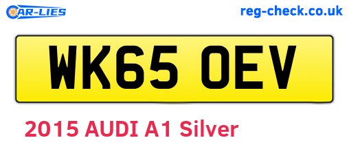 WK65OEV are the vehicle registration plates.