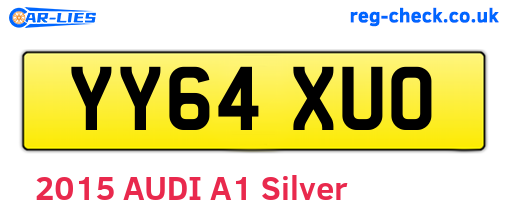 YY64XUO are the vehicle registration plates.