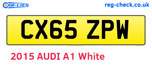 CX65ZPW are the vehicle registration plates.