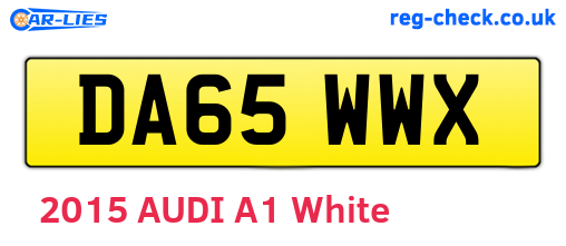 DA65WWX are the vehicle registration plates.