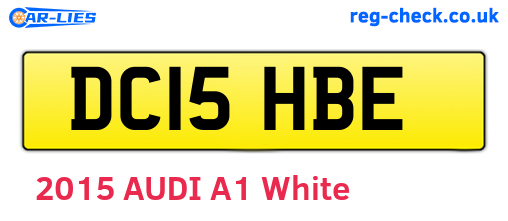 DC15HBE are the vehicle registration plates.