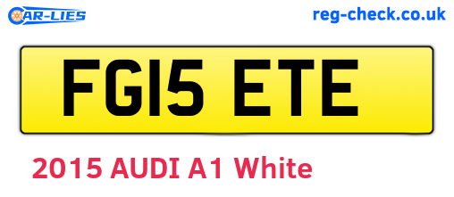 FG15ETE are the vehicle registration plates.