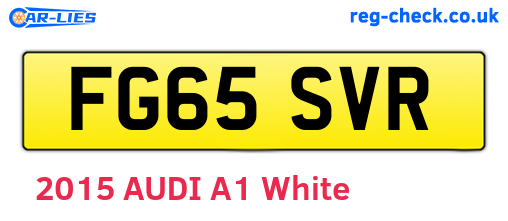 FG65SVR are the vehicle registration plates.