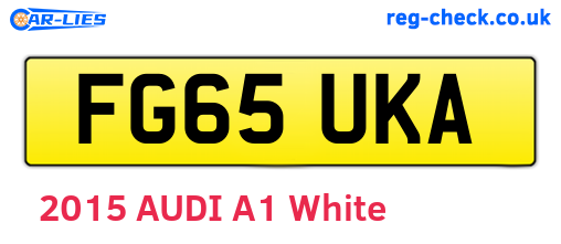 FG65UKA are the vehicle registration plates.