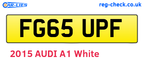 FG65UPF are the vehicle registration plates.