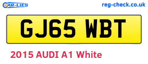 GJ65WBT are the vehicle registration plates.