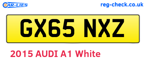 GX65NXZ are the vehicle registration plates.