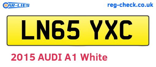 LN65YXC are the vehicle registration plates.