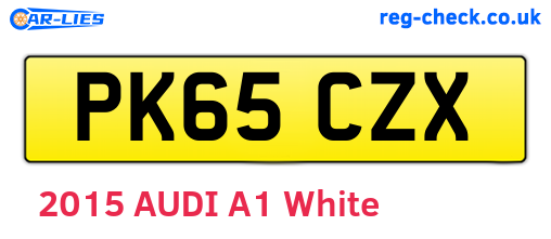 PK65CZX are the vehicle registration plates.