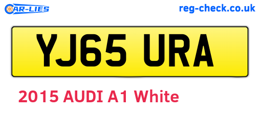 YJ65URA are the vehicle registration plates.