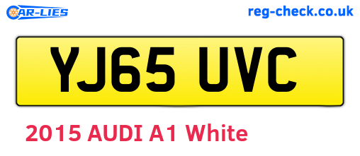 YJ65UVC are the vehicle registration plates.