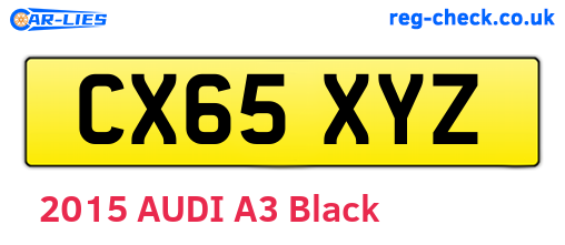 CX65XYZ are the vehicle registration plates.