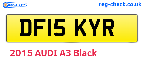 DF15KYR are the vehicle registration plates.