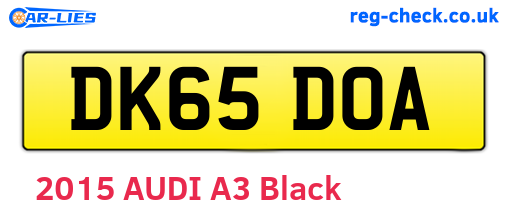 DK65DOA are the vehicle registration plates.