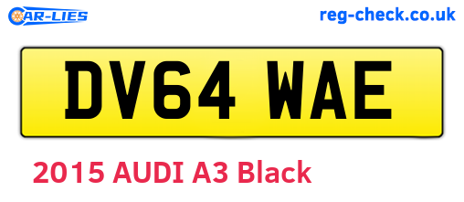DV64WAE are the vehicle registration plates.