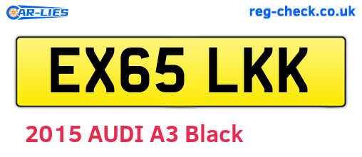 EX65LKK are the vehicle registration plates.