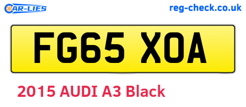 FG65XOA are the vehicle registration plates.