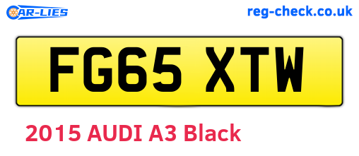 FG65XTW are the vehicle registration plates.