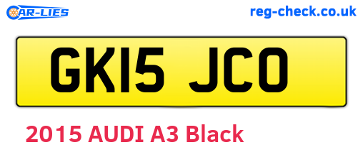 GK15JCO are the vehicle registration plates.