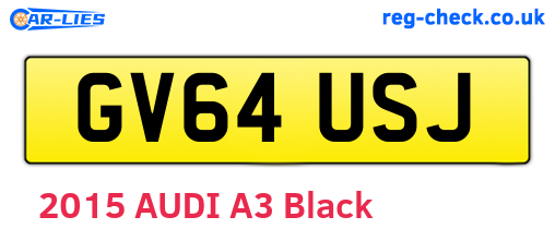 GV64USJ are the vehicle registration plates.