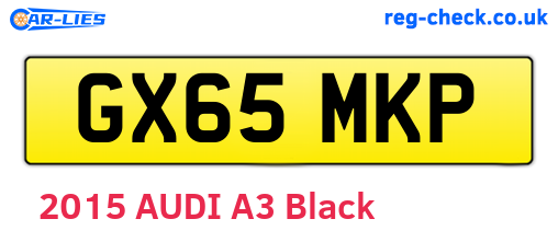 GX65MKP are the vehicle registration plates.