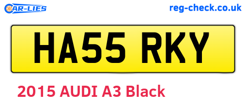 HA55RKY are the vehicle registration plates.