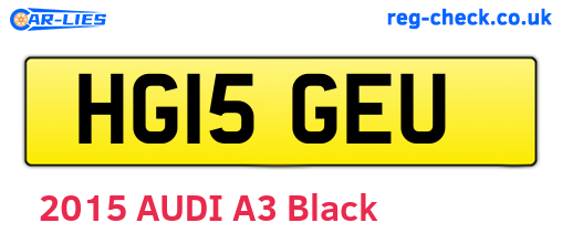 HG15GEU are the vehicle registration plates.