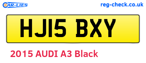 HJ15BXY are the vehicle registration plates.