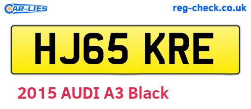HJ65KRE are the vehicle registration plates.