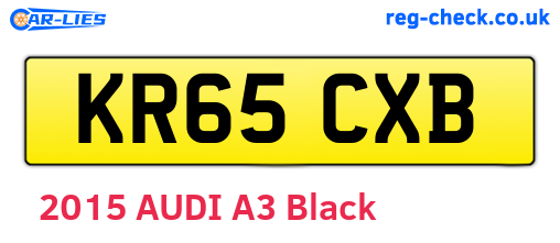 KR65CXB are the vehicle registration plates.