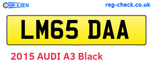 LM65DAA are the vehicle registration plates.
