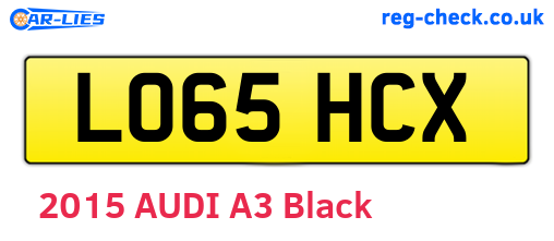 LO65HCX are the vehicle registration plates.