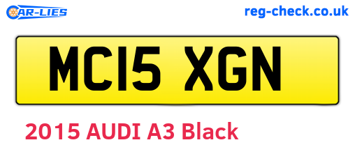 MC15XGN are the vehicle registration plates.