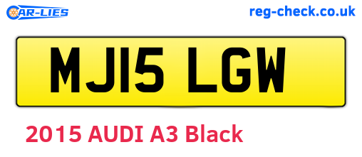 MJ15LGW are the vehicle registration plates.
