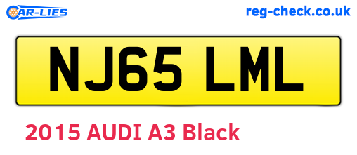 NJ65LML are the vehicle registration plates.