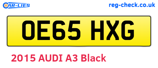 OE65HXG are the vehicle registration plates.