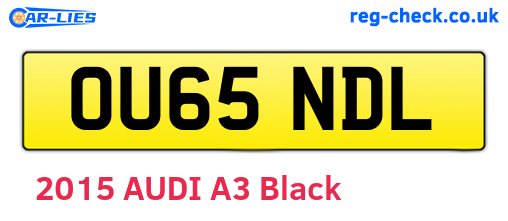 OU65NDL are the vehicle registration plates.