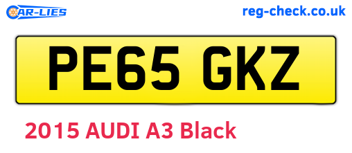 PE65GKZ are the vehicle registration plates.