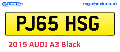 PJ65HSG are the vehicle registration plates.