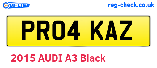 PR04KAZ are the vehicle registration plates.